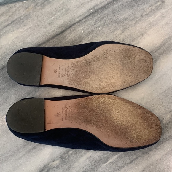 Aquazzura blue suede embroidered loafer size 35 (5) - Picture 5 of 6
